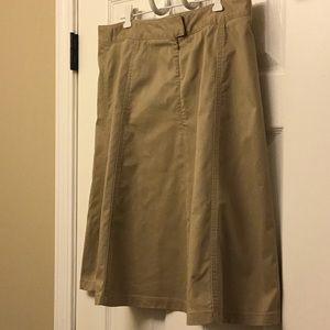 L.L. Bean Khaki Twill Skirt Size 16